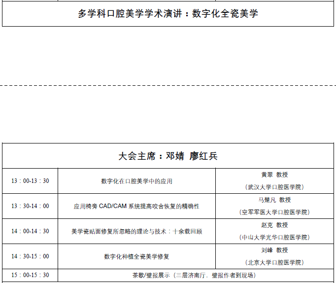 第四届 CSED 2018 中华口腔医学会口腔美学专业委员会第四次学术年会
暨第四届CSED 口腔美学优秀临床病例展评
暨山东省口腔种植第十二次学术年会日程，在口腔美学领域的学术引领、规范制定、人才培养等方面做出了重要的贡献。选手们的精采病例，“融合了口腔美学·融”的理念，多学科融合，为患者提供高质量的口腔美学治疗。
病例展评将邀请中华口腔医学会、北京大学口腔医学院、武汉大学口腔医学院、首都医科大学附属北京口腔医院、空军军医大学口腔医院、四川大学华西口腔医学院、中山大学光华口腔医学院、中南大学湘雅口腔医学院、南昌大学口腔医学院的专家教授现场点评。评委的犀利点评和选手的精彩回答，将收获更多专业知识与启发。  医爱网 医大爱思唯尔